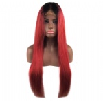 1b/Red# ombre hair front lace wig