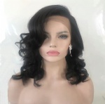 Front Lace Wig Natural Bob Wavy